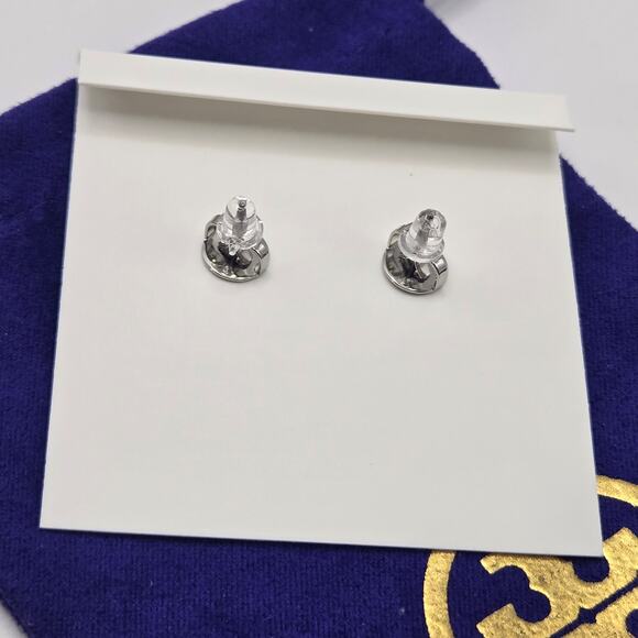 NEW Tory Burch Kira Pearl Flower Stud Earrings Silver Event Party Going out Gift - Picture 5 of 6